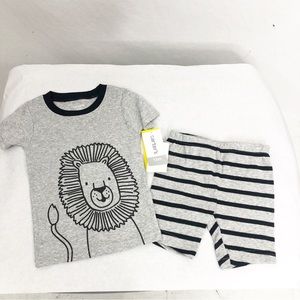 NEW Carter’s 2 Piece Boys Lion Pajamas, Size 12 Months, Gray and Black